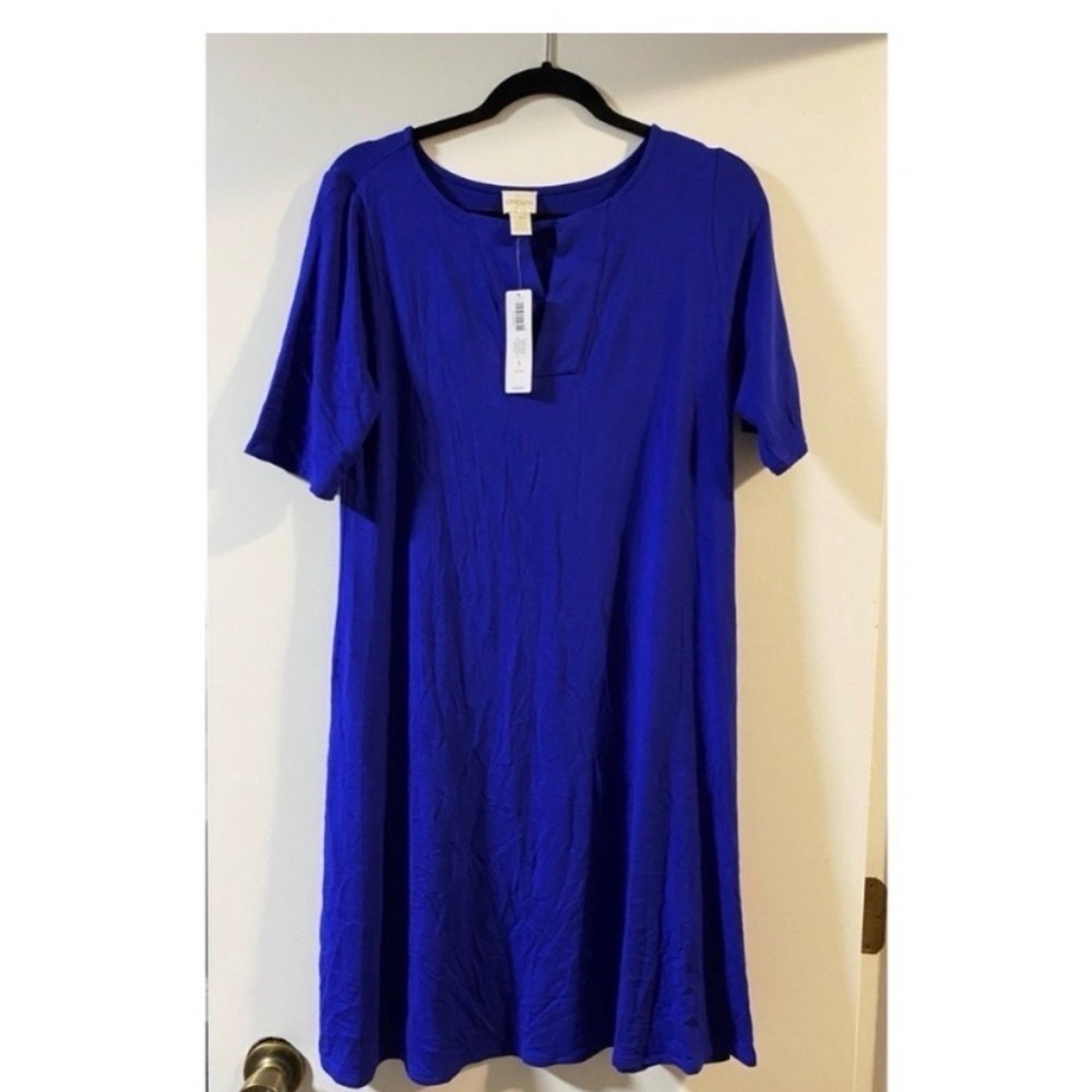 CHICO’S Royal Blue Swing T Shirt Dress Size - Picture 3 of 5